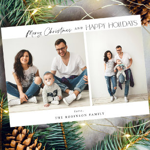 Natal feliz com duas fotos minimalistas