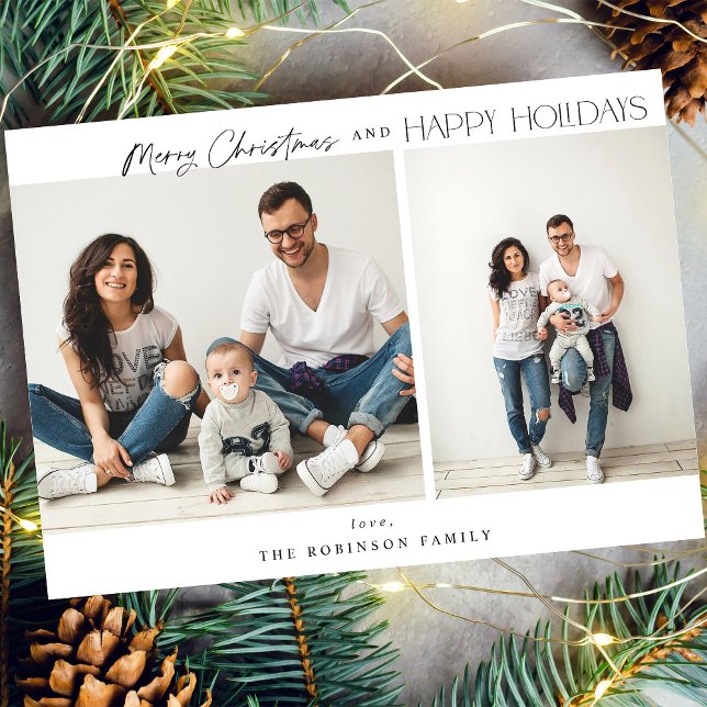 Natal feliz com duas fotos minimalistas (Criador carregado)