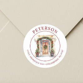 Natal Festivo Novo Endereço Residencial Etiquetas