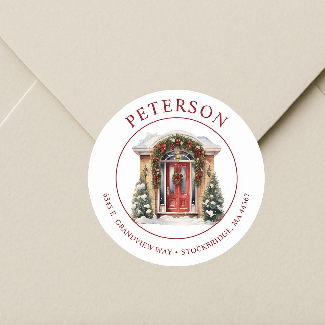 Natal Festivo Novo Endereço Residencial Etiquetas (Criador carregado)