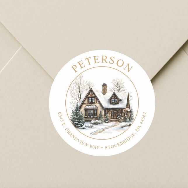 Natal Festivo Novo Endereço Residencial Etiquetas (Criador carregado)