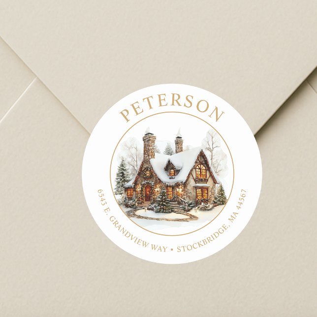 Natal Festivo Novo Endereço Residencial Etiquetas (Criador carregado)