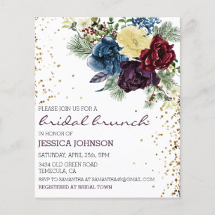 Natal Floral Winter Bridal Brunch Dourado