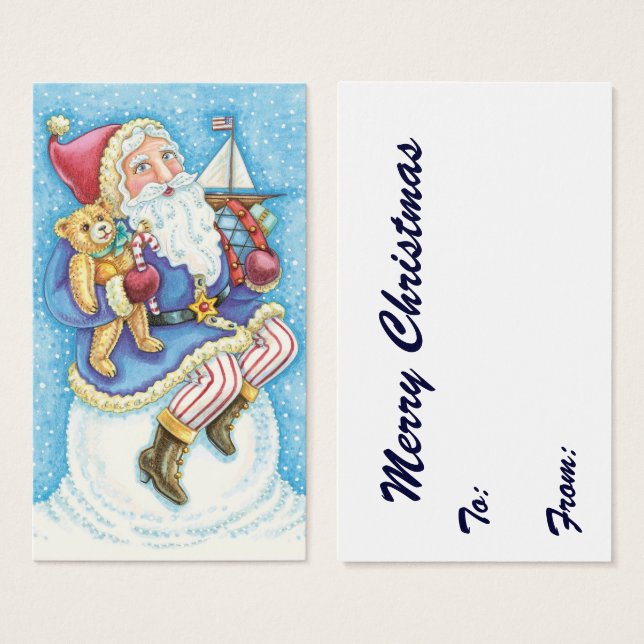 Natal fofo, Papai Noel na Bola de Neve com Brinque (Frente & Verso)