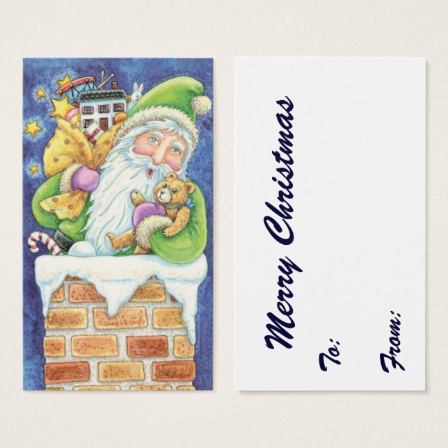 Natal Fofo, Papai Noel na Chaminé com Brinquedos (Frente & Verso)