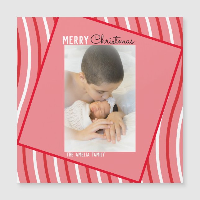 Natal Foto Pink Chuva de Cor Peppermint  (Frente)