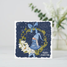 Natal Gnomo no Cartão de Natal Wreath