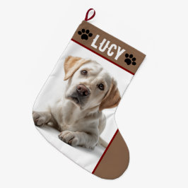 Natal Grande Foto & Nome Personalizado de Cachorro | Meia de Na