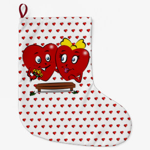 Natal Grande Meia de Natal, Casal Corações Vermelhos Amor