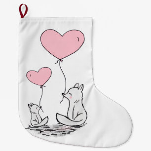 Natal Grande Meia de Natal, Foxy Pink Corações Amor