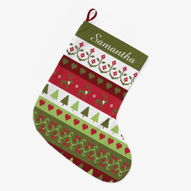 Natal Grande Meia de Ponto Simples (Frente (Pendurada))