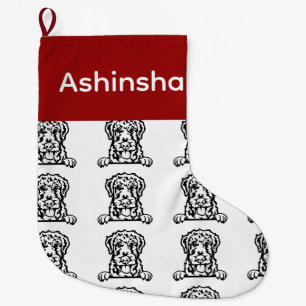 Natal Grande Meias de cães Airedale Terrier Personalizadas Meia