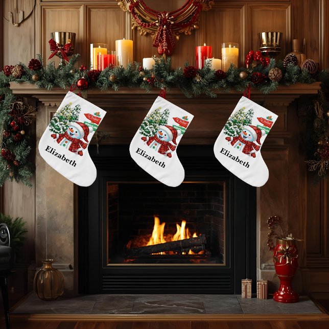 Natal Grande Terra de Encantamento de Inverno - Meia Personaliz (Criador carregado)