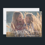 Natal - Hanukkah JOYFUL Dourada FOTO CONfetti<br><div class="desc">Belo cartão com fotos de Natal / Hanukkah / Feriado de Ação de Graças com letras brancas topográficas de script com texto BLESSED. Perfeito para sair durante a Ação de Graças ou a época de Natal.</div>