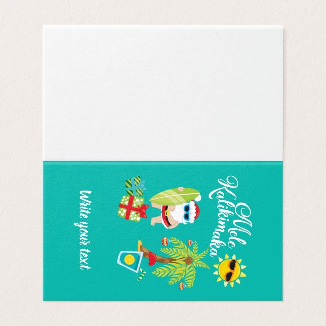 Natal havaiano. Papai Noel Mele Kalikimaka. (Exterior Desdobrado)