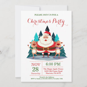 Natal Holiady Convite de festas Papai Noel