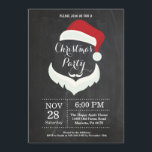 Natal Holiady Convite de festas Papai Noel<br><div class="desc">Convite para Festas de Natal. Convite para Festa de Férias de Natal Jante. Fusoras Florais de Natal,  Wreath. Papai Noel. Fundo Chalkboard. Para mais personalização,  clique no botão "Personalizar" e use nossa ferramenta de design para modificar este modelo.</div>