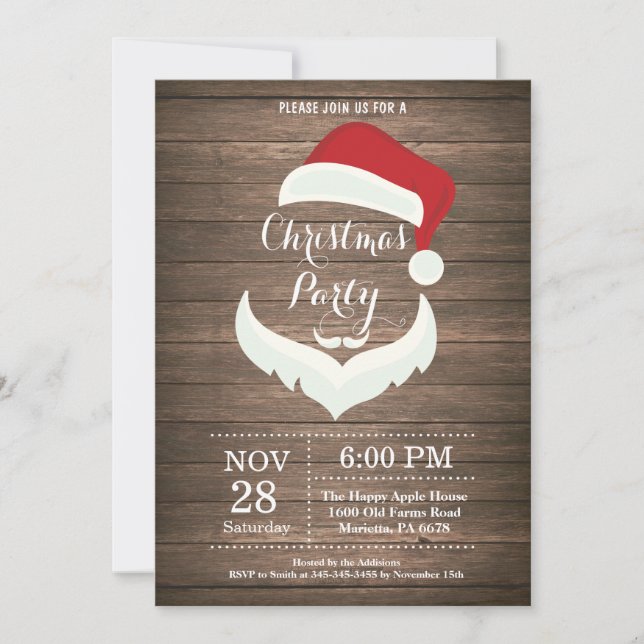 Natal Holiady Convite de festas Papai Noel (Frente)