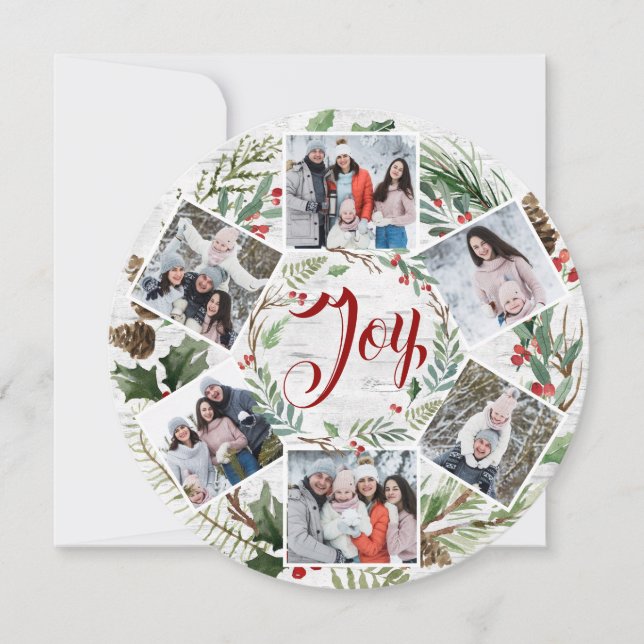 Natal Holly 6 FOTOS Cartão de Férias do Latido de  (Frente)