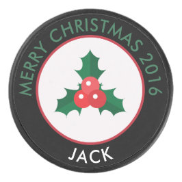 Natal Holly & Berries Hockey Puck