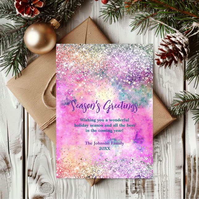 Natal iridescente da prata chic no ano novo (Criador carregado)