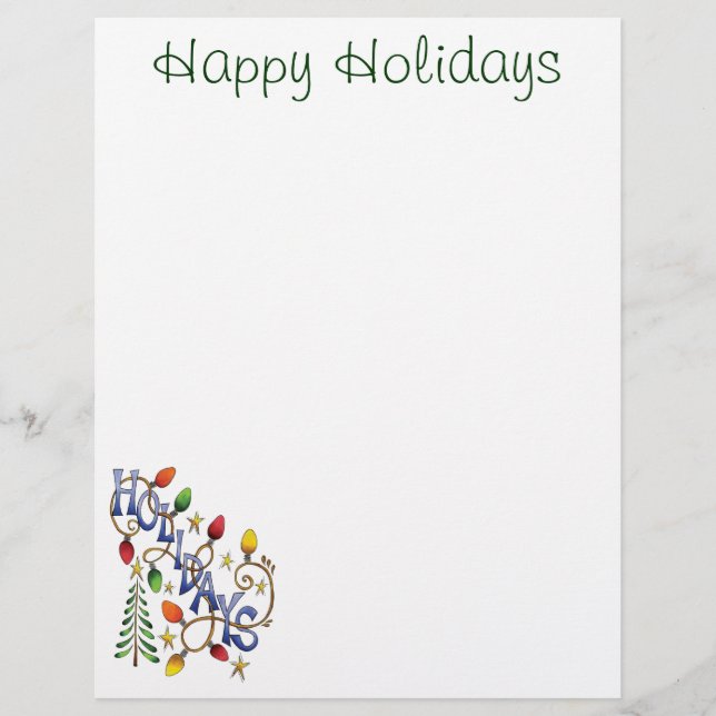 Natal, Luzes e Estrelas bonitos com texto de feria (Frente)