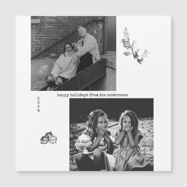 Natal minimalista em preto e branco (Frente)