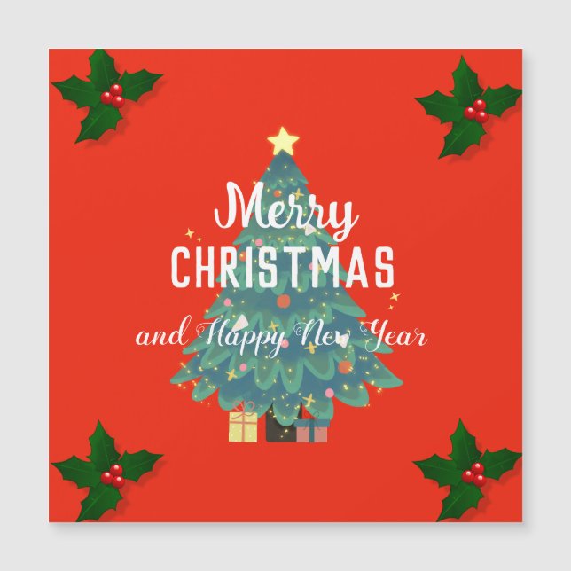 Natal moderno e feriado de feliz ano novo (Frente)