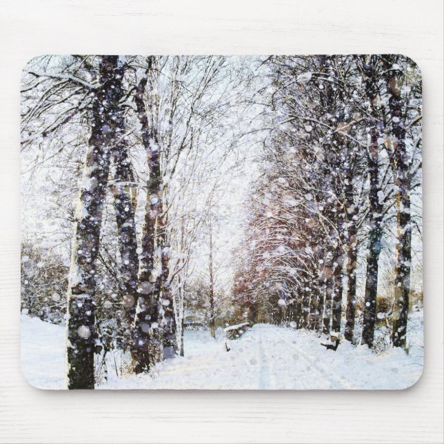 Natal Mousepad da paisagem do inverno (Frente)