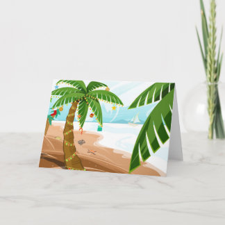 Natal no cartão de Natal da praia