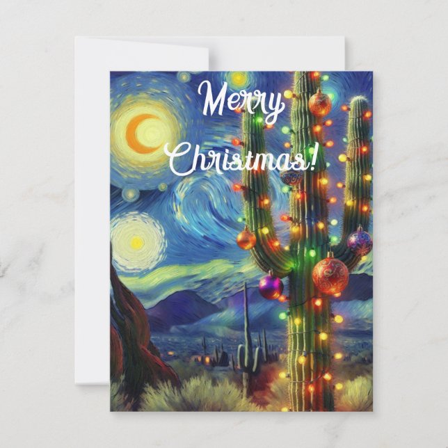 Natal no Deserto Sudoeste Saguaro Cactus (Frente)