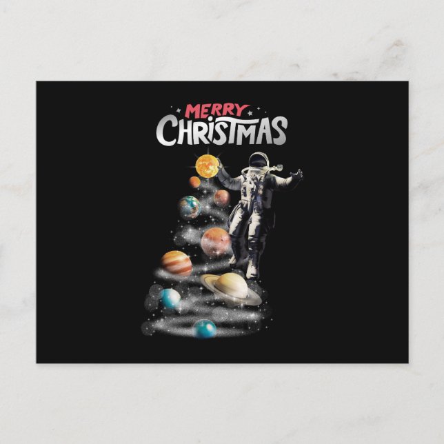 Natal no Espaço Sistema Solar Convite Astronauta (Frente)
