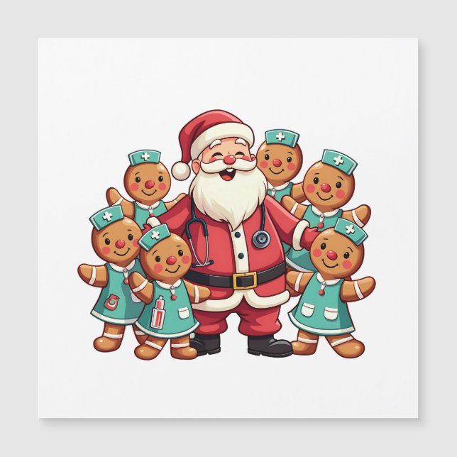 Natal Papai Noel Biscoitos de Gengibre Enfermeiras (Frente)