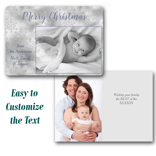 Natal para Modelo de Foto Silver Snowflake Dois (Criador carregado)