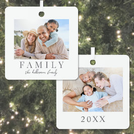 Natal Personalizado com Foto de Família Dupla Face
