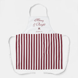 Natal Personalizado com Listras Burgundy Elegantes
