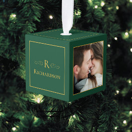 Natal Personalizado de Foto Verde 3 Elegante