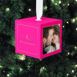 Natal Personalizado do Elegant Hot Pink 3 Photo