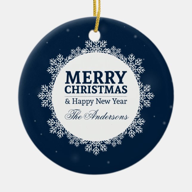 Natal personalizado e Ano Novo | Ornamento (Frente)