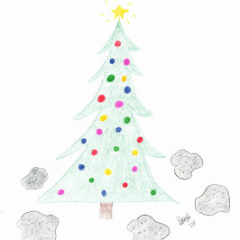 Natal - Rochas à volta do Cartão de Árvore de Nata