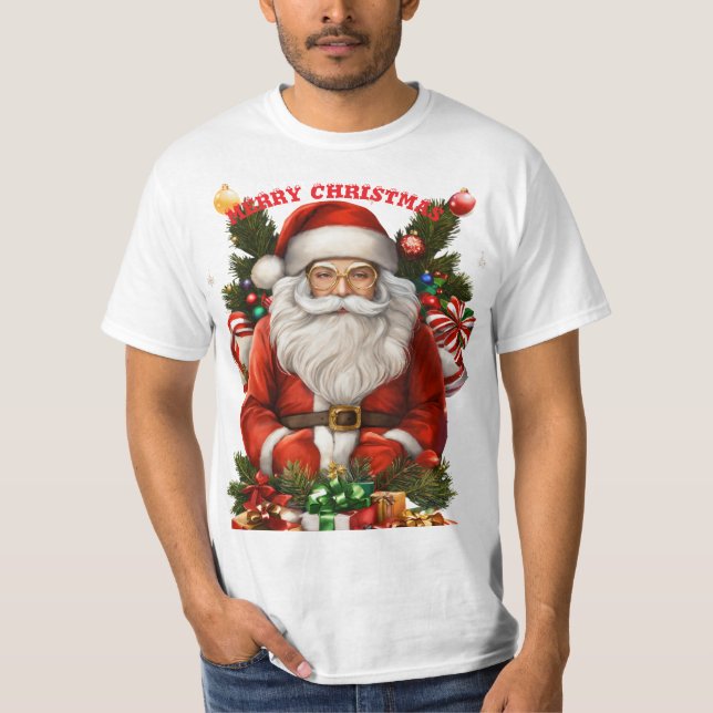 "🎅 Natal Santa Claus T-Shirt Venda | Trendy Ho (Frente)