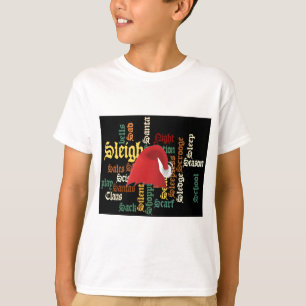 Natal Santa Hat Word Art T-Shirt