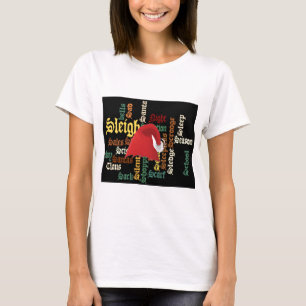 Natal Santa Hat Word Art T-Shirt