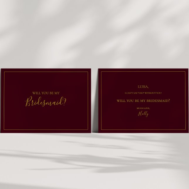 Natal simples | Cartão de Proposta Red Bridesmaid (Criador carregado)