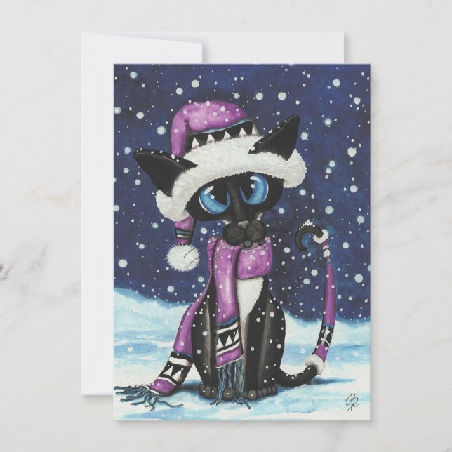 Natal Snow Siamese Cat Winter (Frente)