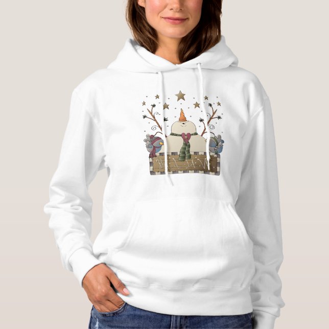 Natal Snowman Acredita no pullover Hoodie (Frente)