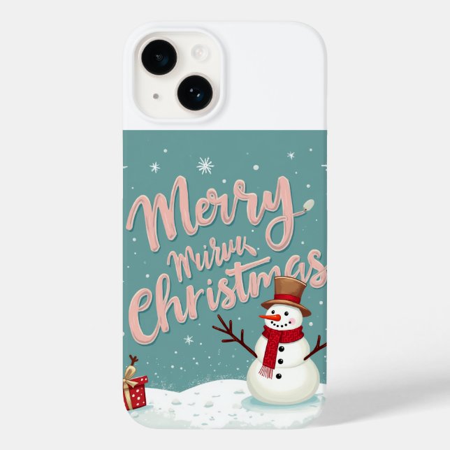 natal snowman iphone 14 capas (Verso)