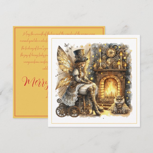 Natal Steampunk – Fada junto à Lareira  (Frente/Verso)