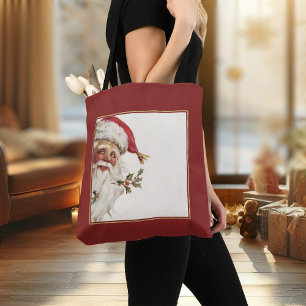 Natal Tote Bag Vintage Santa Clause Retro Xmas