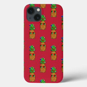 Natal tropical Abacaxi Quente Natal em Vermelho
